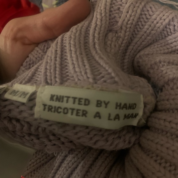 💜Vintage 80-90s “Handknit” Pastel Heart Turtleneck Sweater 100% Cotton size M💜 - Picture 5 of 7